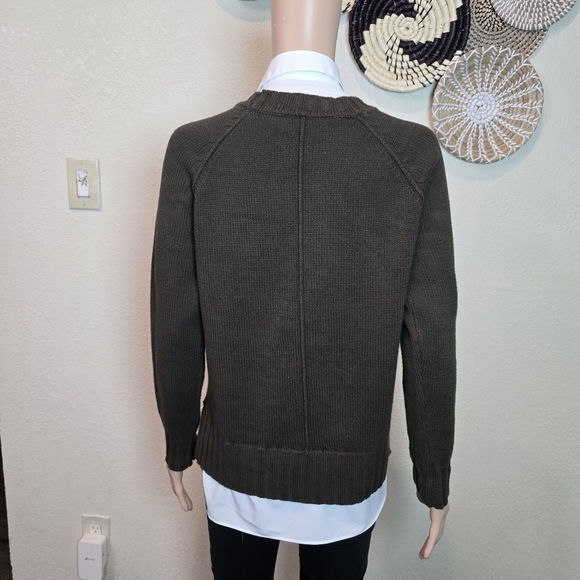 LAUREN RALPH LAUREN Womens Sweater Layered Bullion Patch Logo Brown Small - Picture 2 of 16